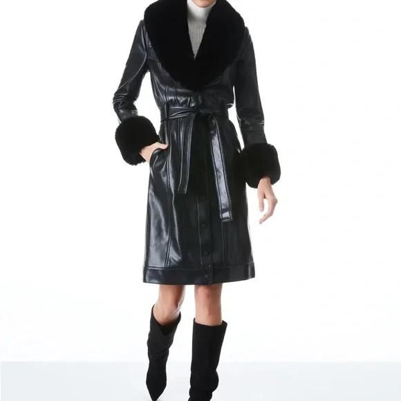 Alice + Olivia | Stari Vegan Leather Faux Fur Coat in Black
revolve clothing - Picture 3 of 6